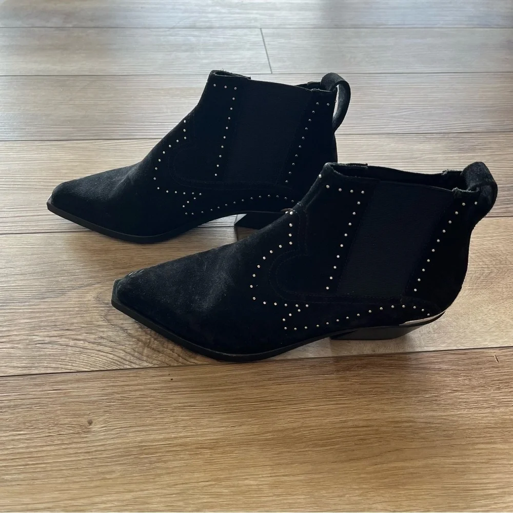 NWOT Rag & Bone Size 5 / 35 Black Suede Westin Bootie Boots Stud